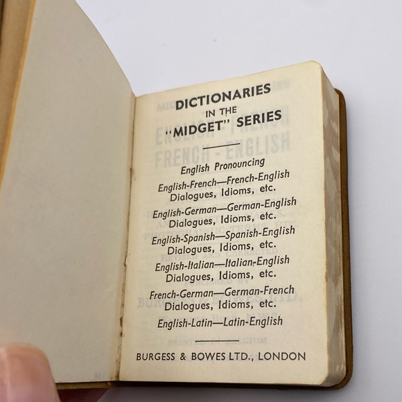 Vintage Burgess & Bowes Midget Series Black Leather Dictionary - Picture 8 of 16